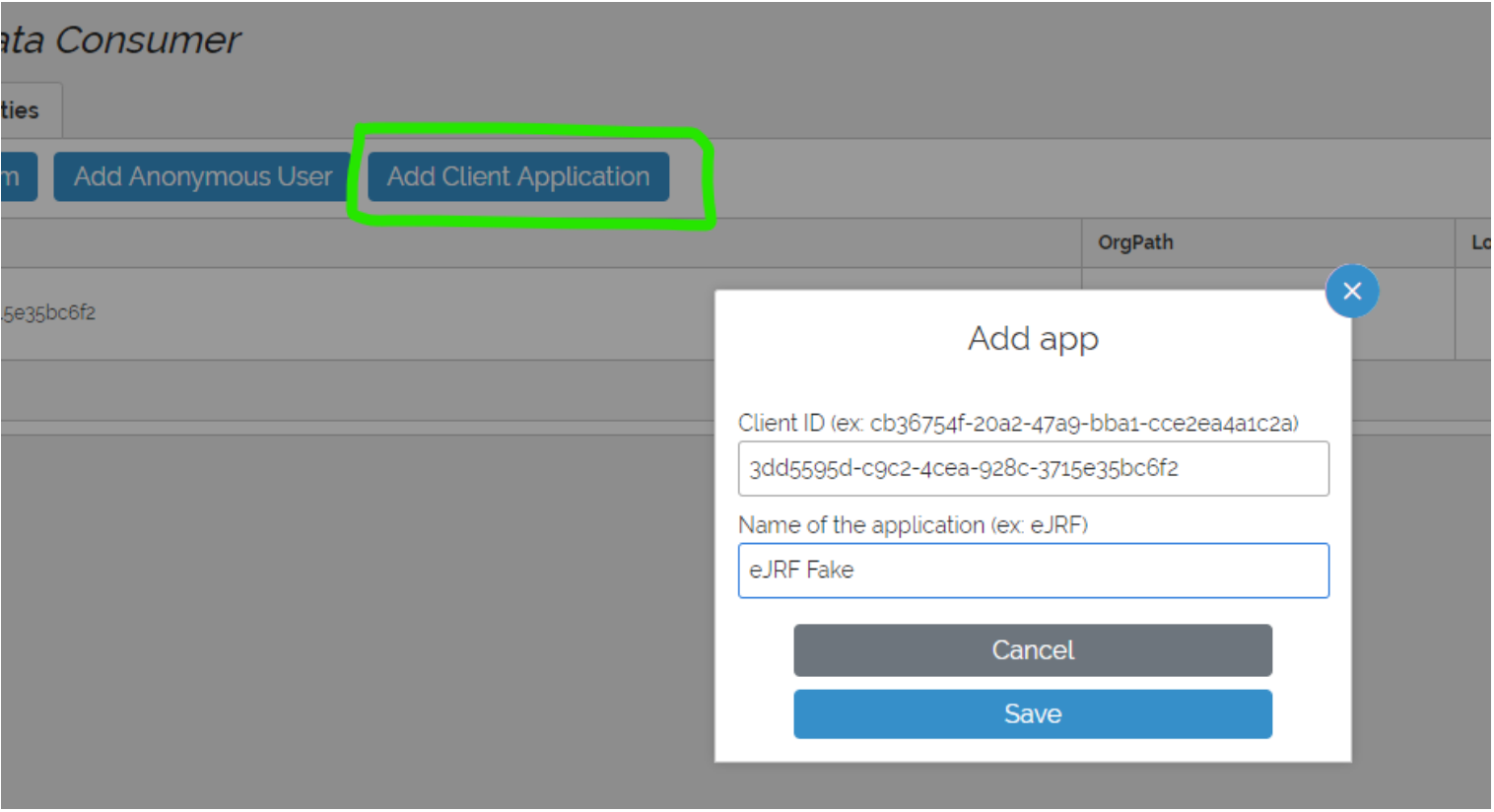 Configure xMart role > Add Client Application